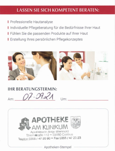 Hautberatung Apotheke am Klinikum in Cottbus