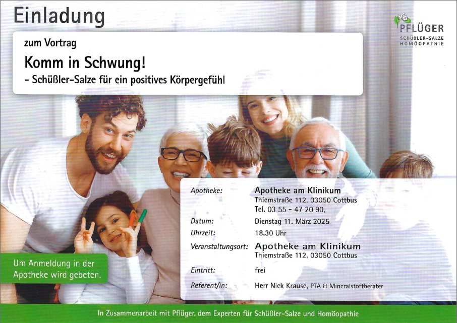 Vortrag – Schüßler-Salze für ein positives Körpergefühl